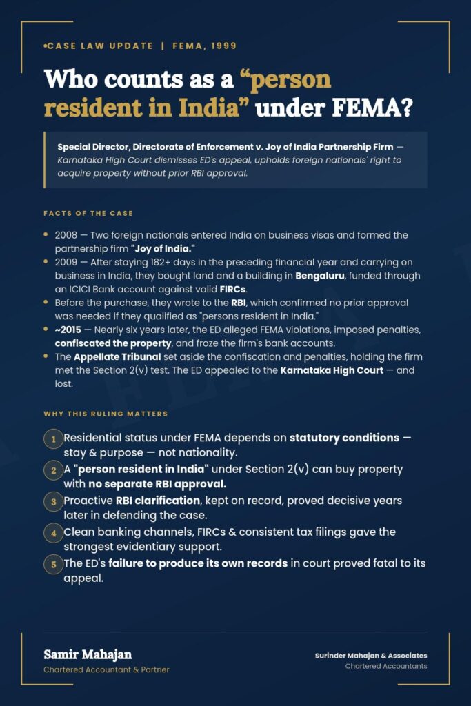 WHO QUALIFIES AS A “PERSON RESIDENT IN INDIA” UNDER FEMA?